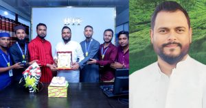 বিশ্বনাথে সম্ভাব্য মেয়র প্রার্থী এম আর আজিজকে বিটিআই ইনস্টিটিউটের সংবর্ধনা