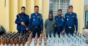 বিশ্বনাথে ১০৬ বোতল মদসহ মাদক কারবারি গ্রেপ্তার