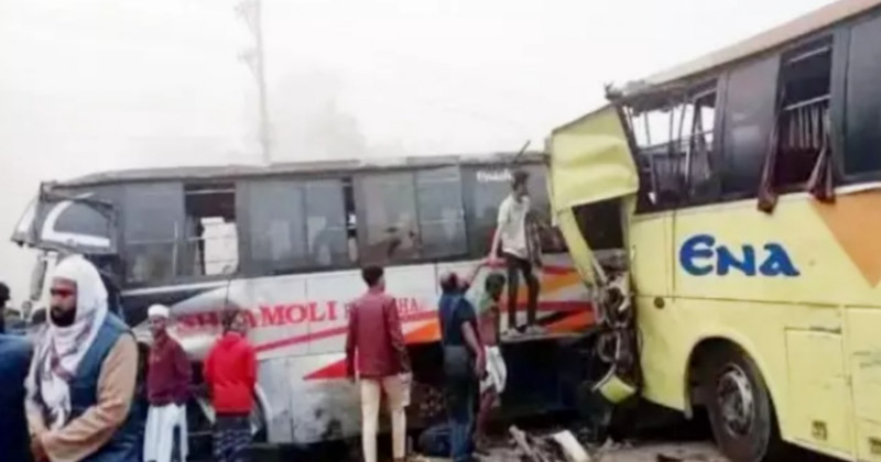 ওসমানীনগরে দুই বাসের মুখোমুখি সংঘর্ষে প্রাণ গেল দু’জনের